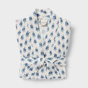 Threshold - L/XL Floral Waffle Bath Robe Blue/White - Threshol Blue/White